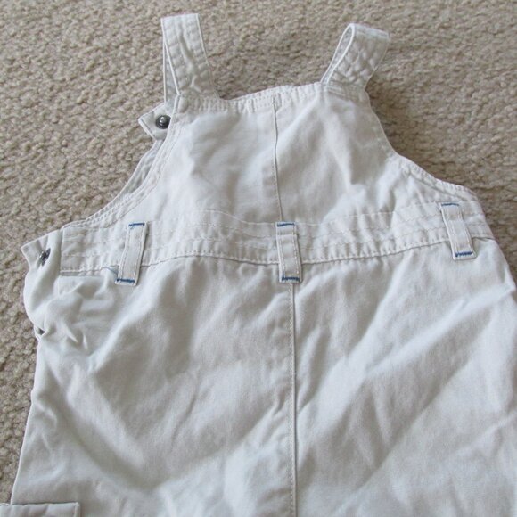 Bib Overalls Infant Boys 3-6M Tan Beige Snap Up Adjustable Helicopter Vehicles - Picture 8 of 10